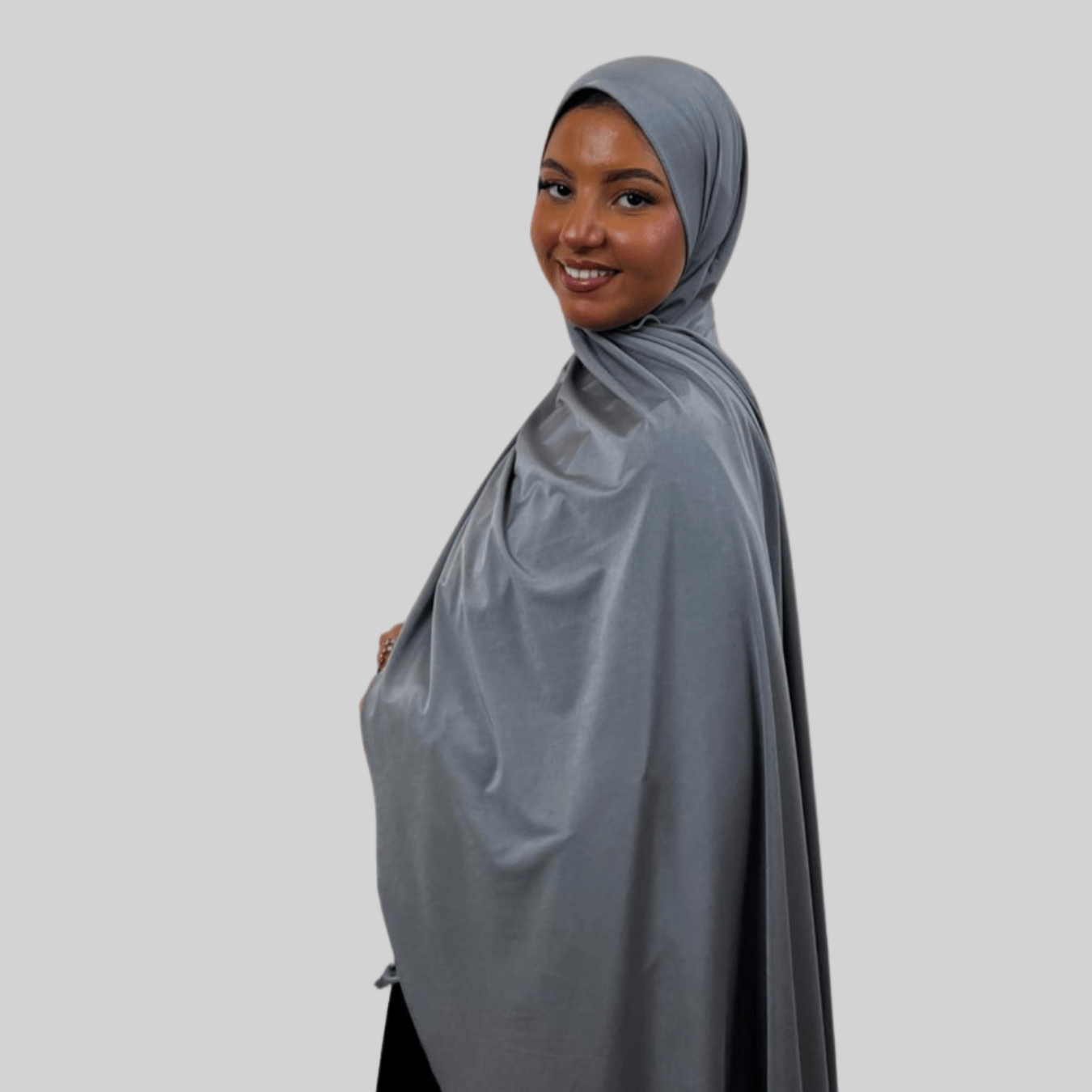 Hijab Jersey Premium Satin - Gris N°S4 - MonHijab.fr