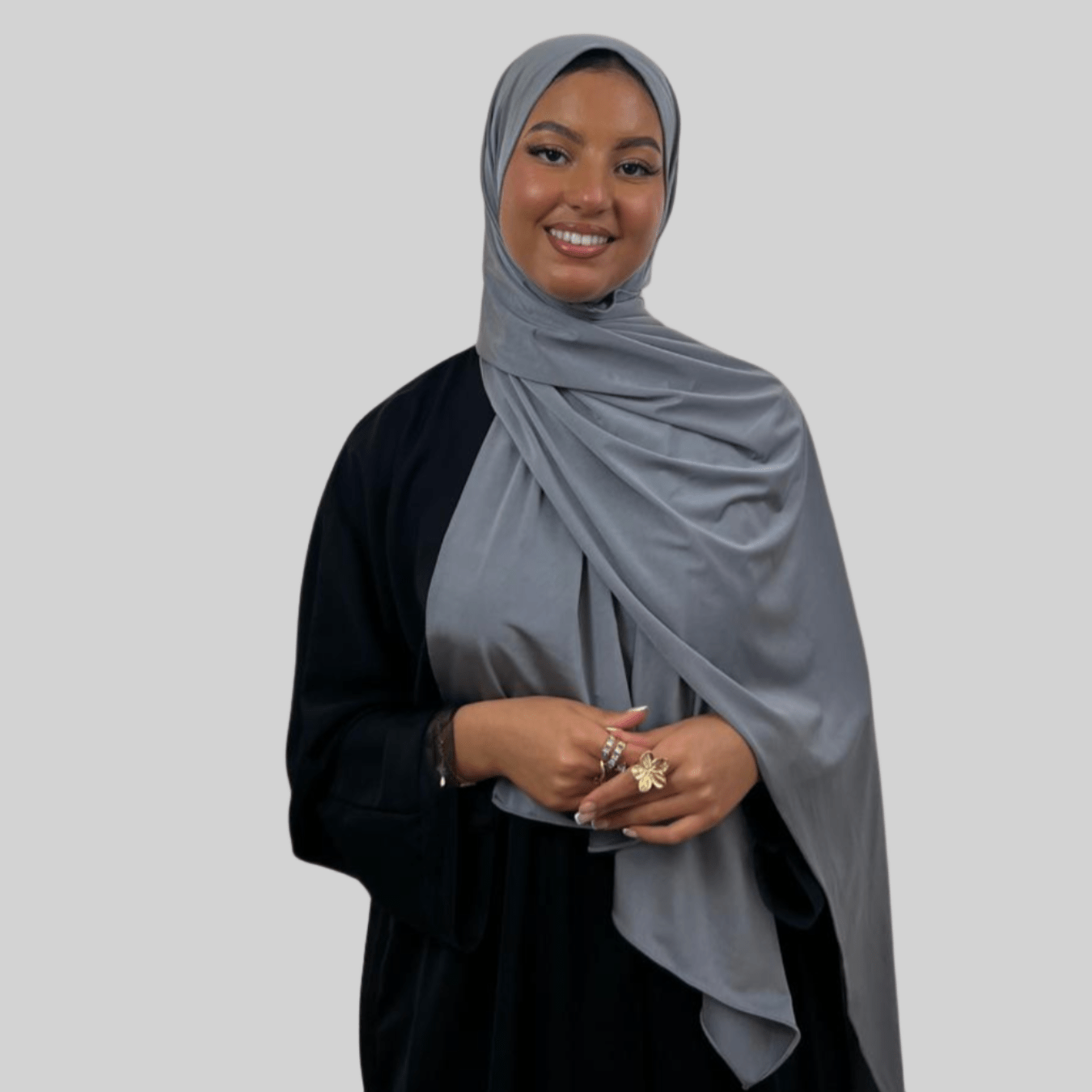 Hijab Jersey Premium Satin - Gris N°S4 - MonHijab.fr