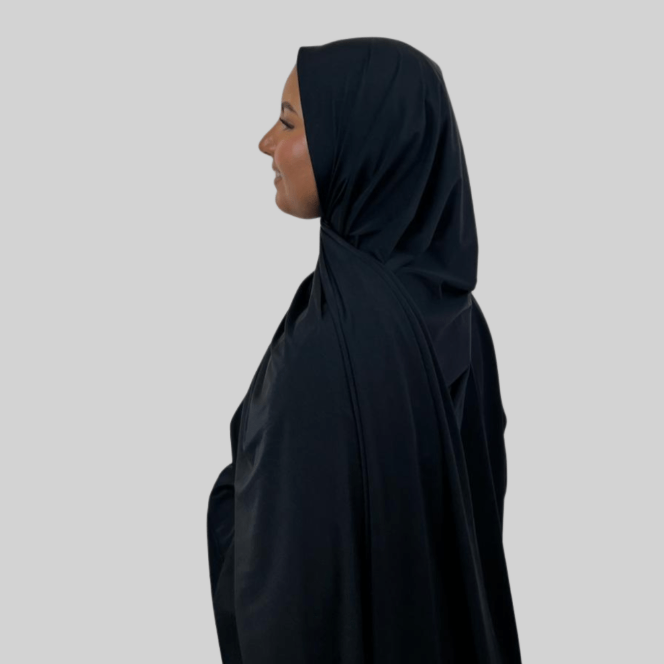 Hijab Jersey Premium Satin - Noir N°S5 - MonHijab.fr