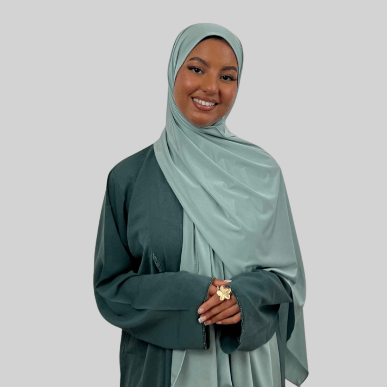 Hijab Jersey Premium Satin - Vert Pastel N°S2 - MonHijab.fr