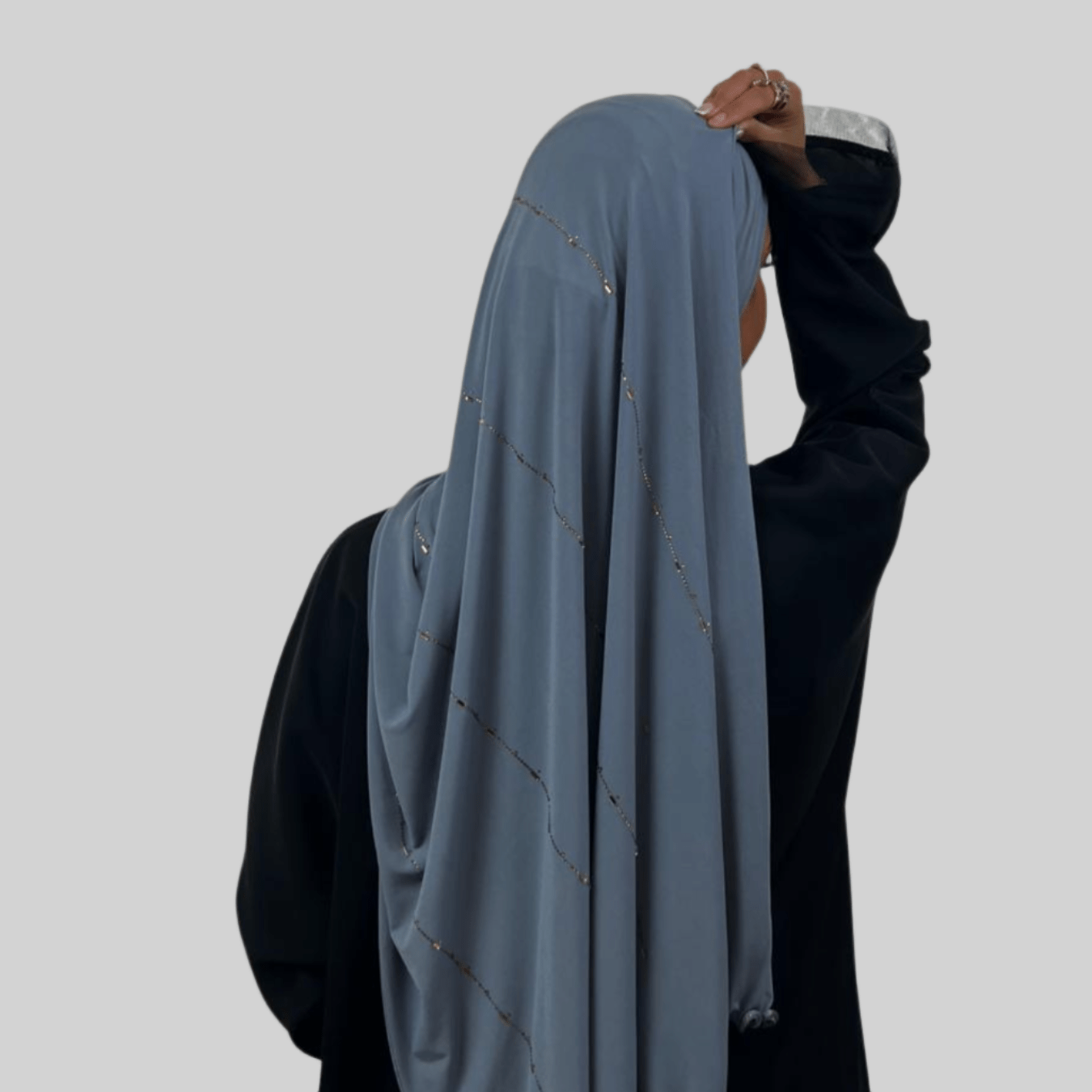 Hijab Jersey Premium Strass Diamants 2 – Gris N°6 - MonHijab.fr